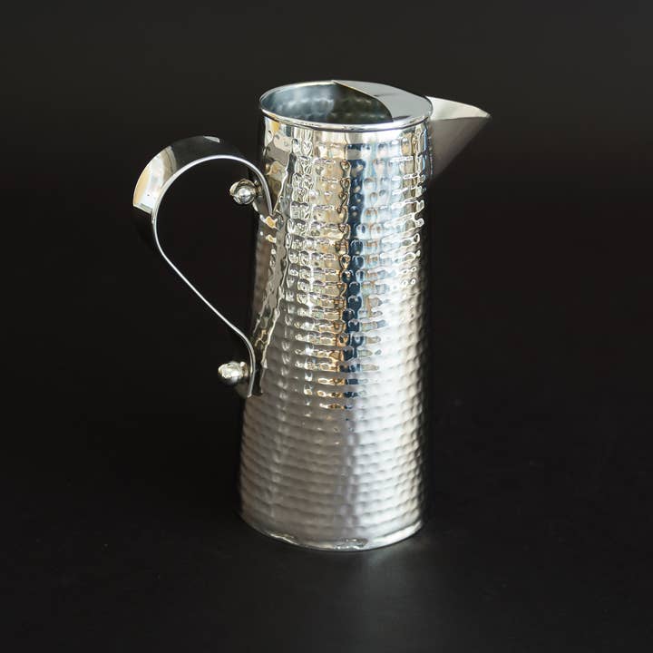 India Handicrafts Inc - Wholesale Pitcher - Stainless Steel Hammered Pitcher1