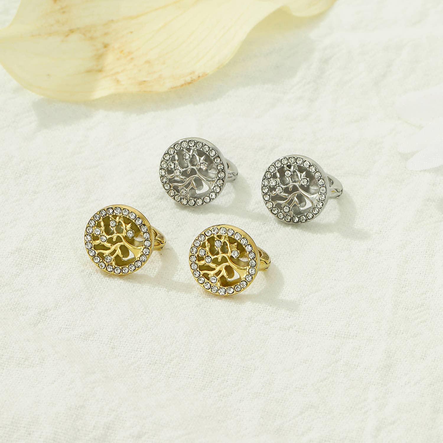 Kapyco – Engroshandel Ørestikkere – Mini kreol livets træ i rustfrit stål - BO1003782