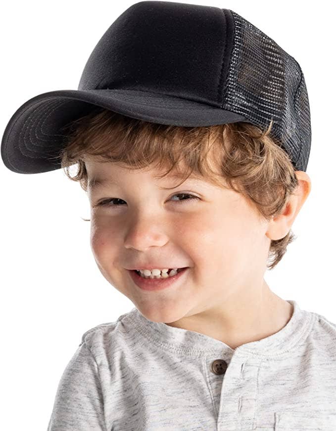 Funky Junque - Vente Chapeau – enfant - Casquette camionneur en mousse pour enfants - noire1