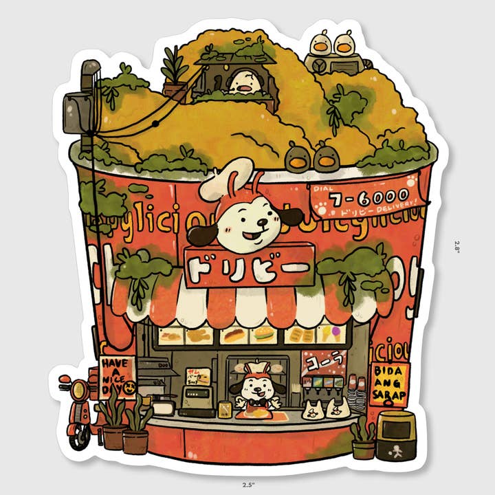 Jollibee Chicken Bucket Shop Vinyl Sticker for wholesale by sushiboiiiyy