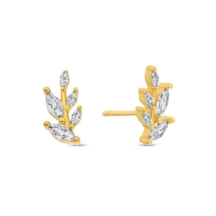 Splendid Iris - Wholesale Stud/Post Earrings - Leaf Studs On Velvet Gift Tag1