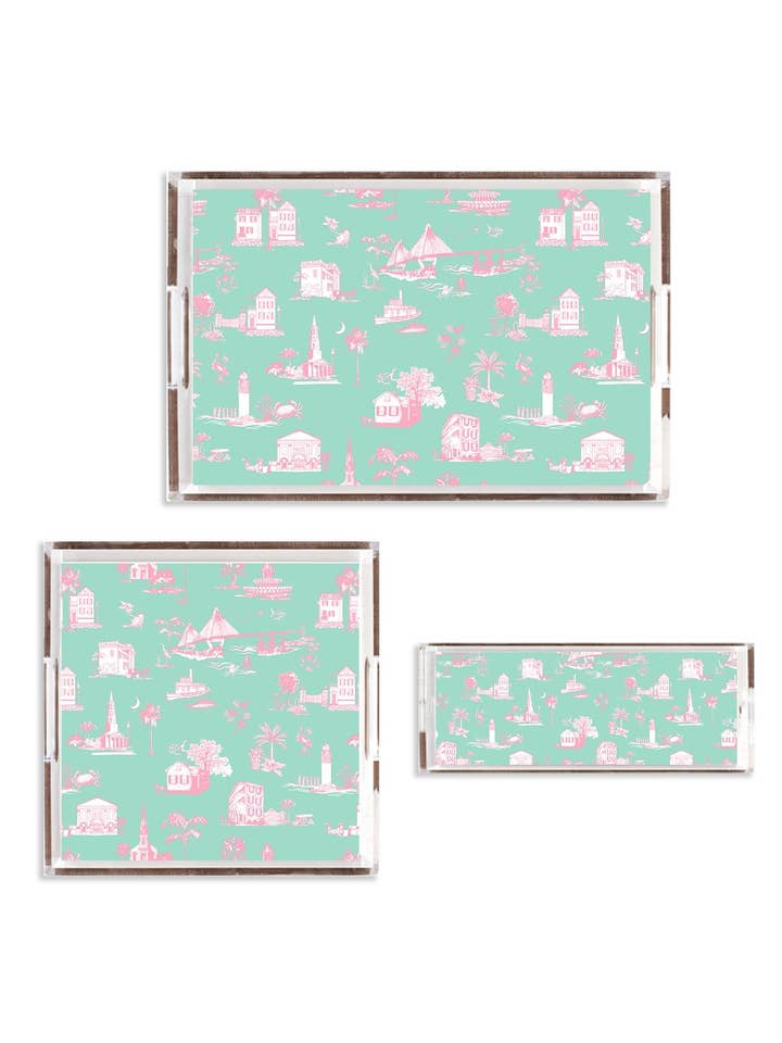 Plateau Charleston Toile Lucite pour la vente par Katie Kime