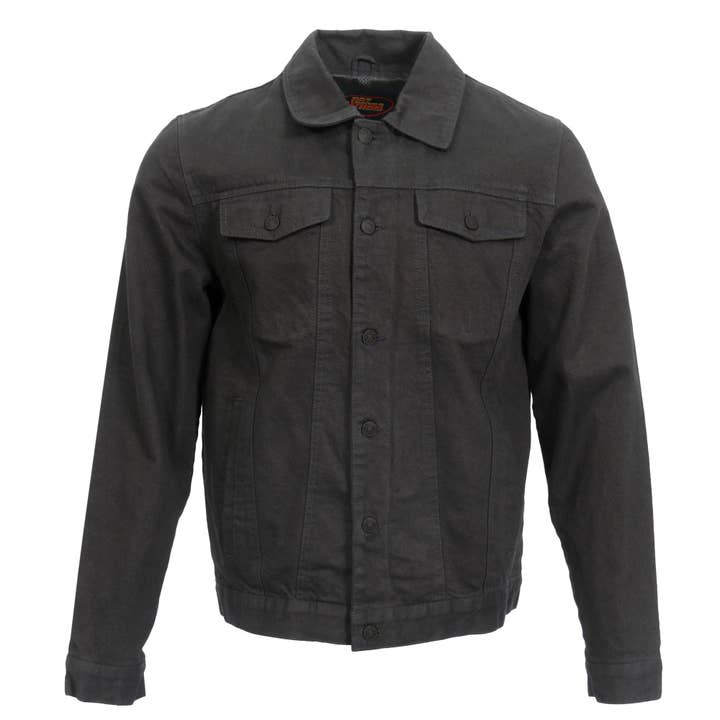 JKT M DENIM/ARMOR/BUTTON UP/CC for wholesale by Hot Leathers
