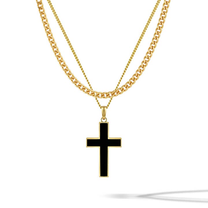 Steenkruis (Groot) - Gouden Set voor wholesale door Vincero