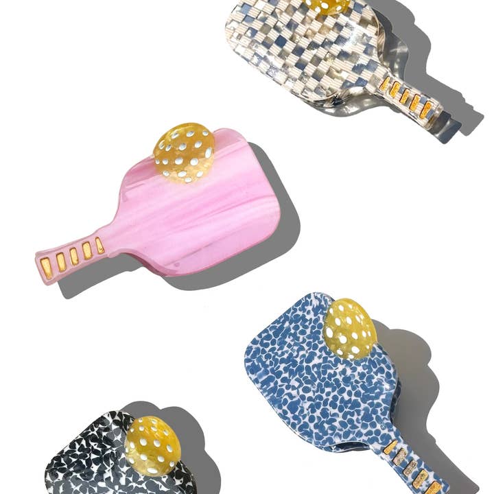 Solar Eclipse – wholesale Hårklämma - Dam – Handmålad Pickleball Paddle Claw Hair Clip | Miljövänlig0