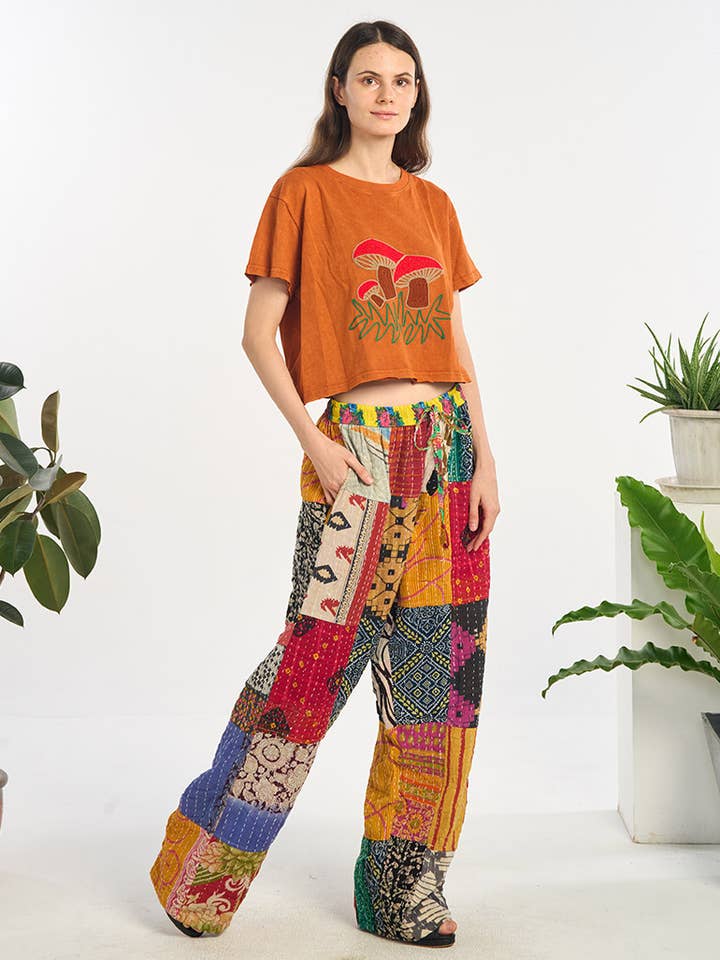 Rust WOMENS CLOTHING-COTTON CROP TOP (KT-1595) for wholesale on Faire