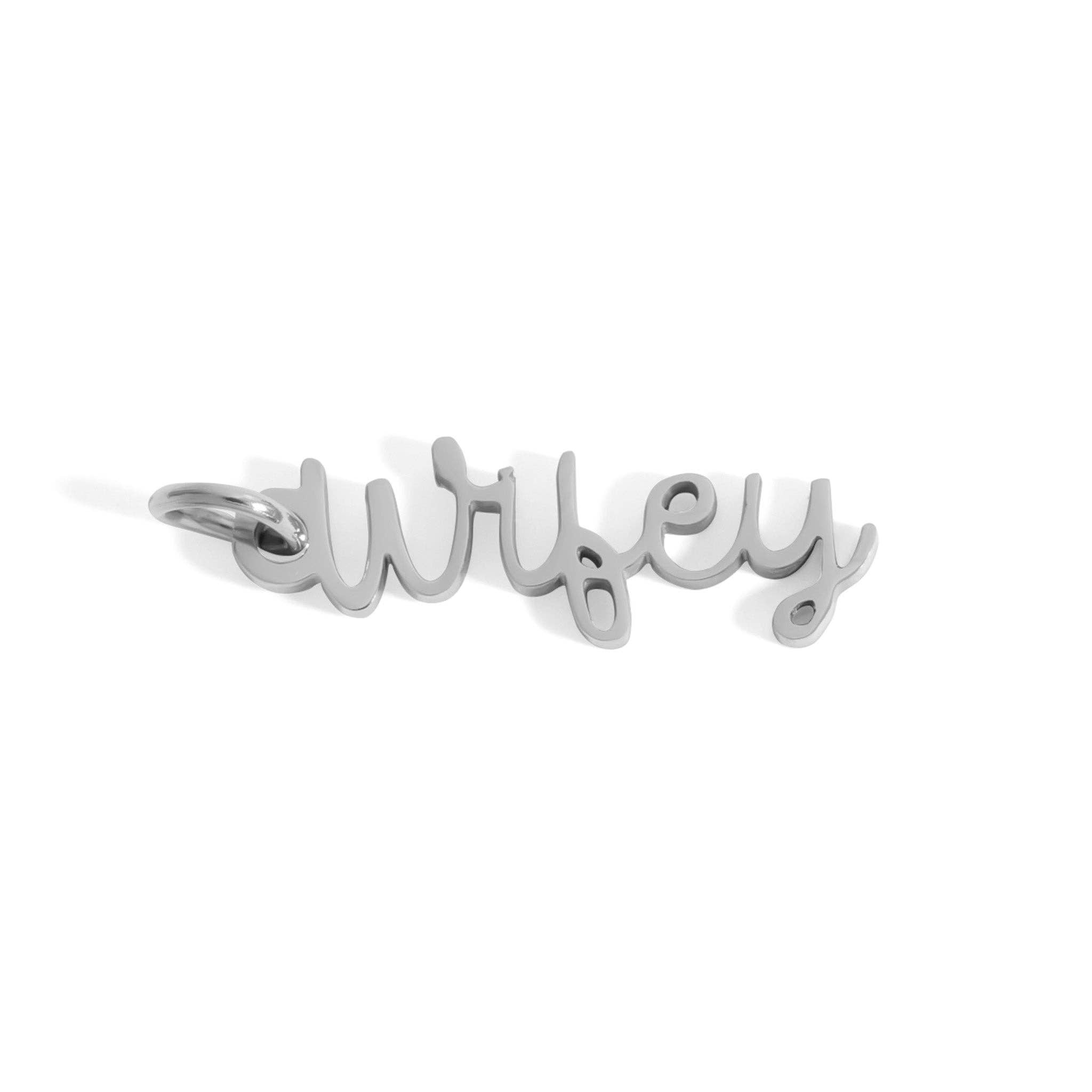 WJW - Wholesale Individual Charm/Pendant - 18K Gold PVD Stainless Steel "Wifey" Charm2