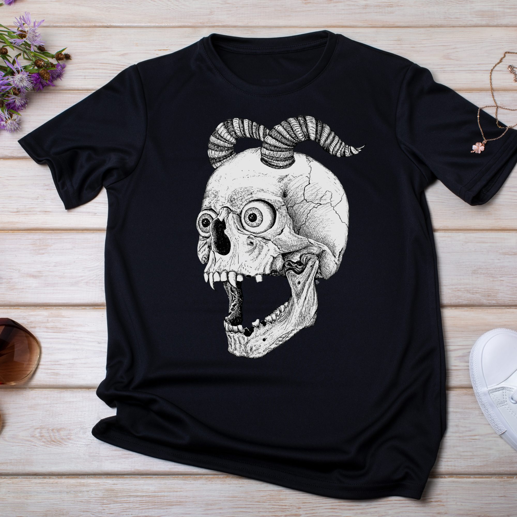 Hannah Kate Makes – wholesale T-shirt (graphic) – unisex – Screaming Skull T-shirt - Black - 100% Cotton - Reg/Fitted19
