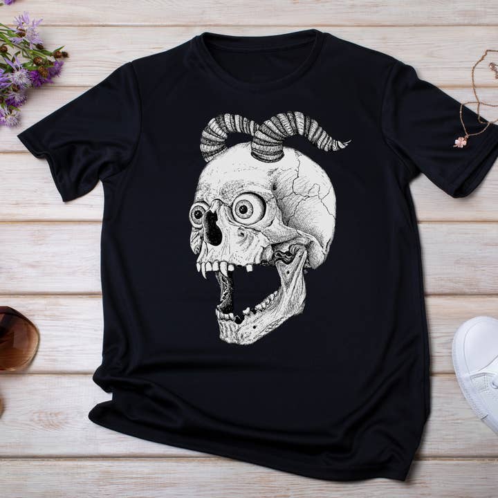 Hannah Kate Makes – wholesale T-shirt (graphic) – unisex – Screaming Skull T-shirt - Black - 100% Cotton - Reg/Fitted19
