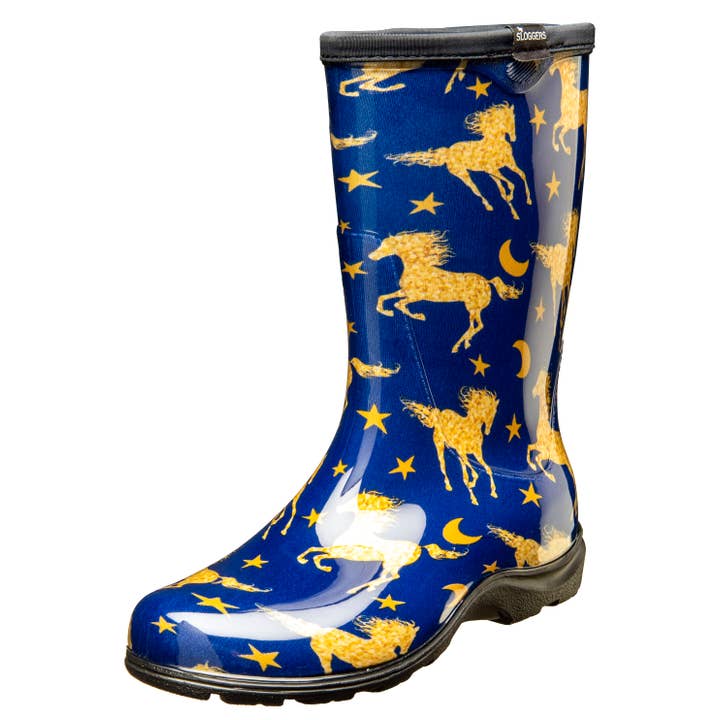 Bota de Chuva e Jardim para Mulher, Estrelas de Cavalos Azul por atacado de Sloggers