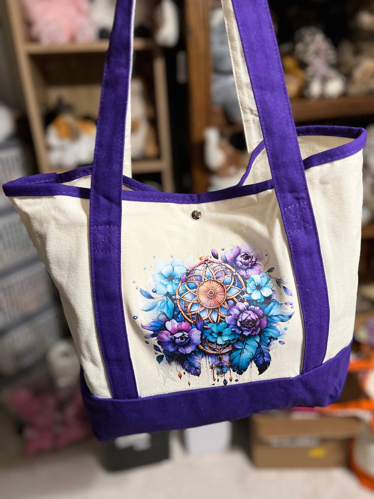 Cedar Hill Country Market - Wholesale Tote Bag - Women's - Western Themed Two Pocket Canvas Market/Tote Bags - Multi Colors1