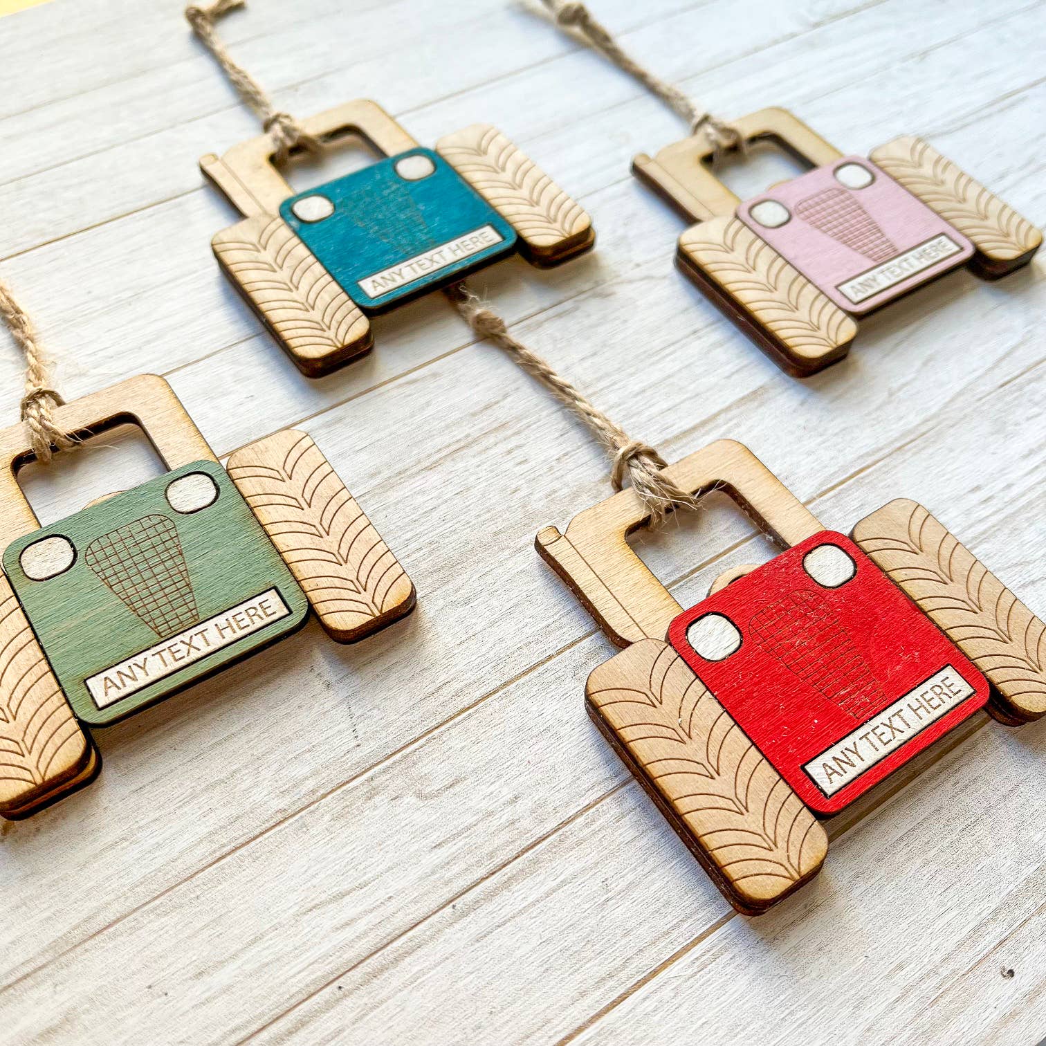 Gorgeous Little Bits Ltd – wholesale Ornament – Tractor Custom Engraved Location Hanging Decoration2