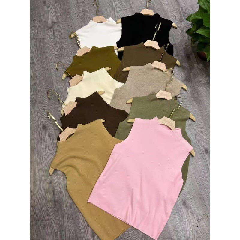 Hope & Sunshine - Wholesale Knit Top - Women's - Knit Vest Sleeveless Turtleneck Top1