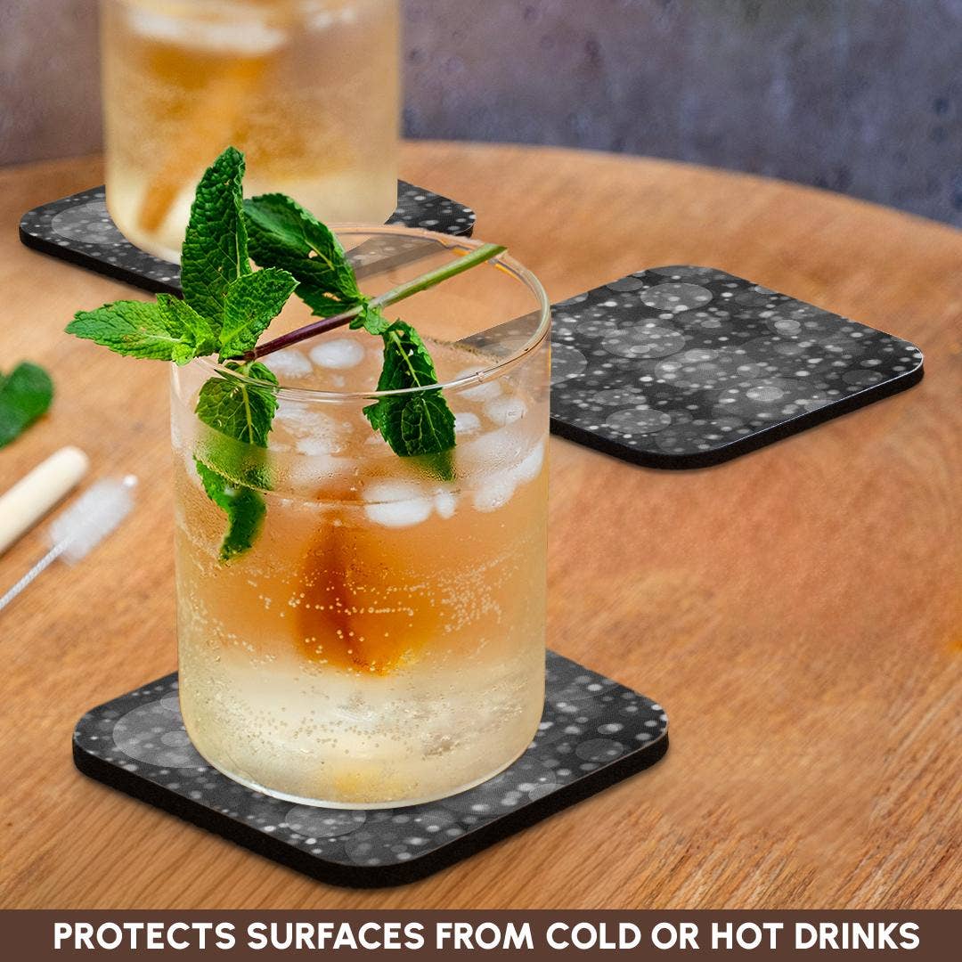 3dRose – wholesale Underlägg – 3dRose, Glam Igray Bokeh Cirklar Mönster, Glasunderlägg9