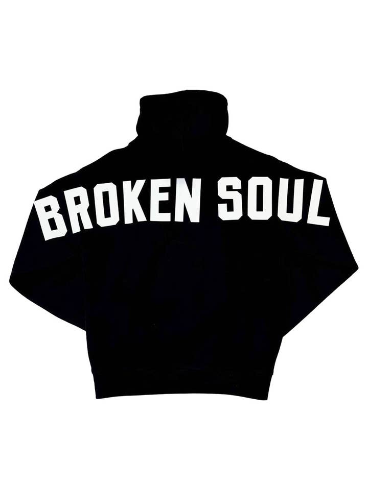 Hoodie en silicone blanc pour homme Broken Soul BS1W pour la vente par Black Label x Raw