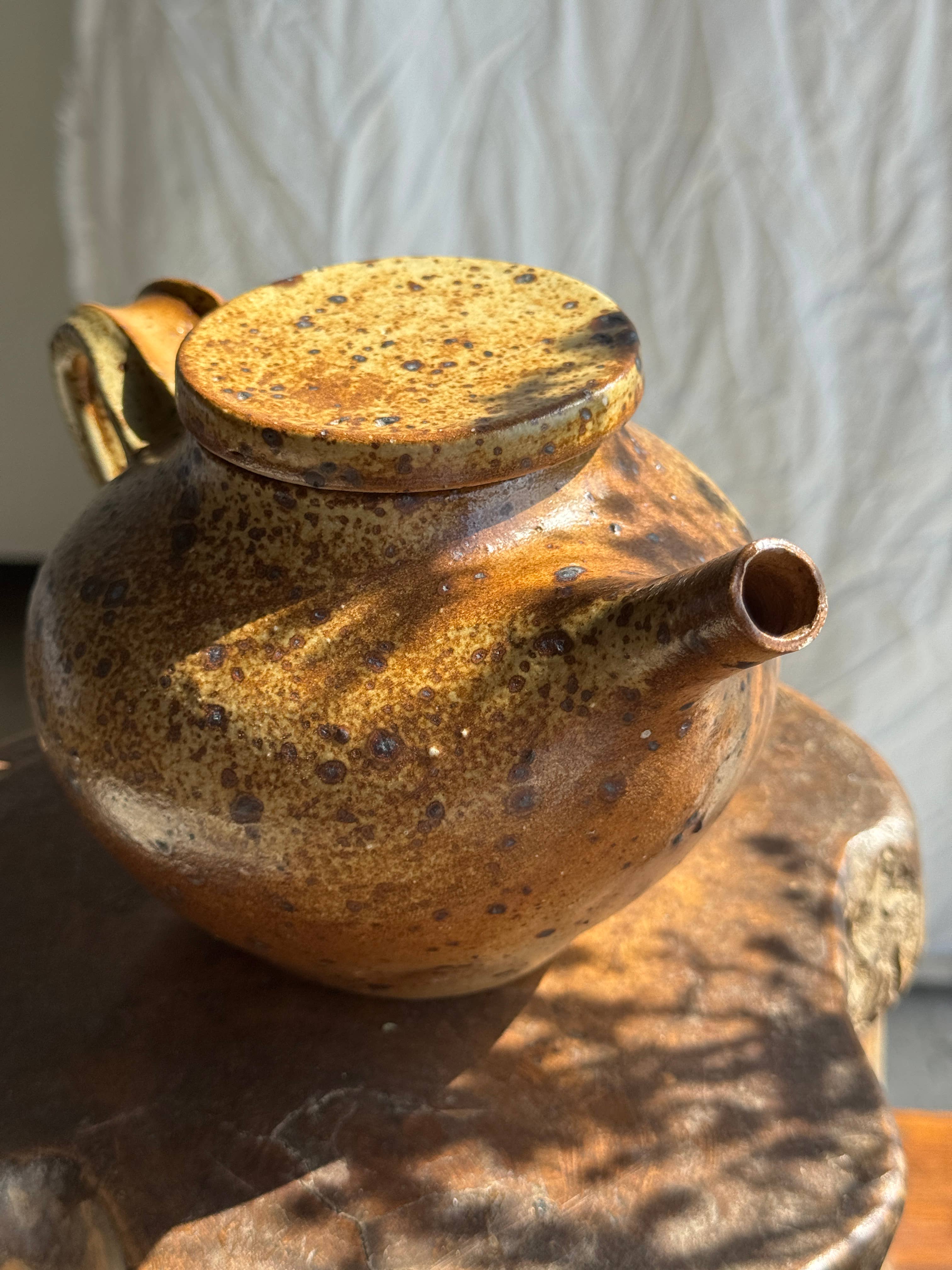 brown Small stoneware tea set with teapot, cups, sugar bowl for wholesale on Faire25