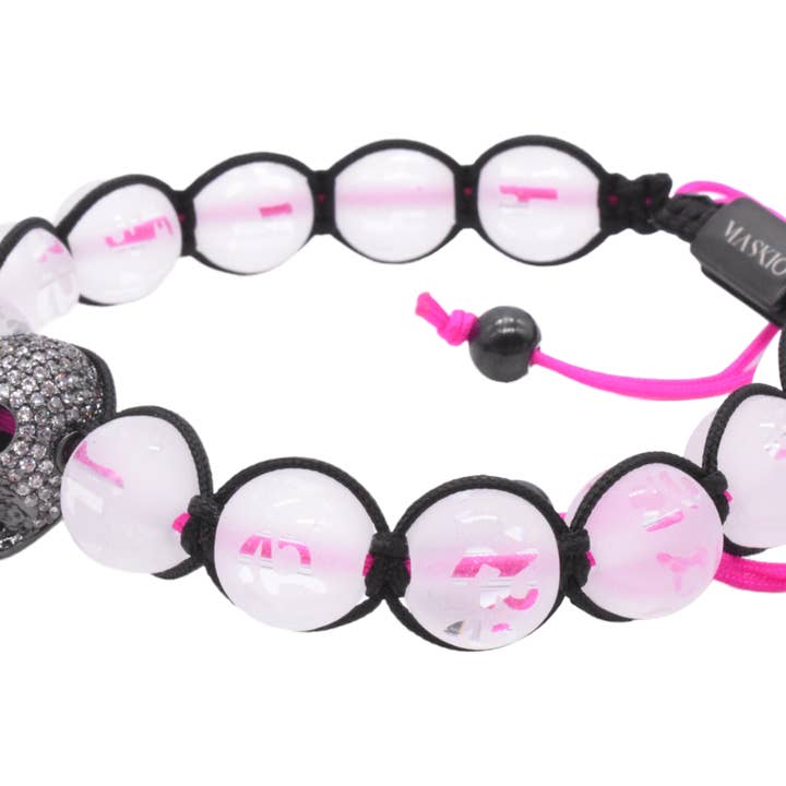 Maskio glass stone bracelet with skull for wholesale by Maskio