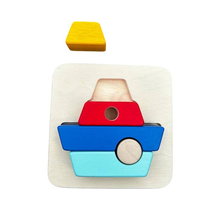 BASS&BASS - Wholesale Puzzle - Kids - 3D Wooden Puzzle Boat - Assemble & Stack2