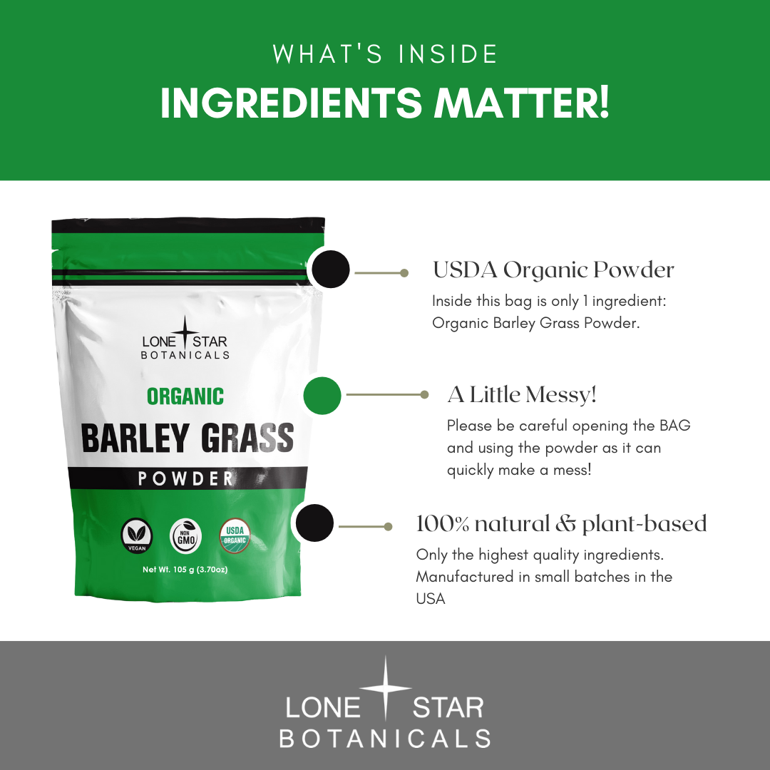 Lone Star Botanicals - Wholesale Protein/Superfood Powder - Organic Barley Grass Powder -- 3.52 oz2