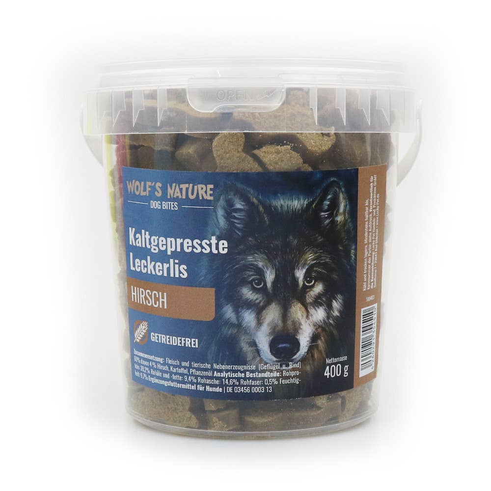 Lucky-Pet Handels- und Produktions GmbH - Wholesale Pet Treats - Dog - Wolf's Nature® dog bites with deer 400 g