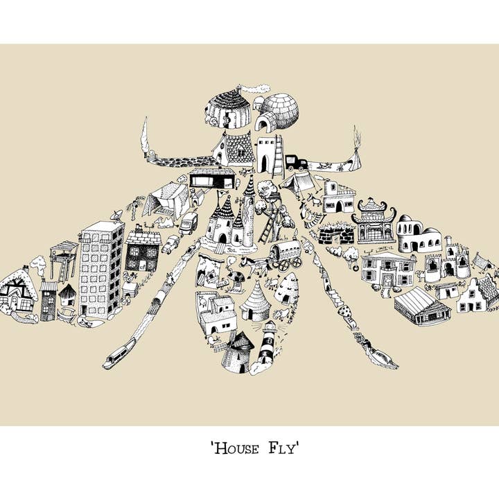 Huis Fly voor wholesale door Louise Tate Illustration