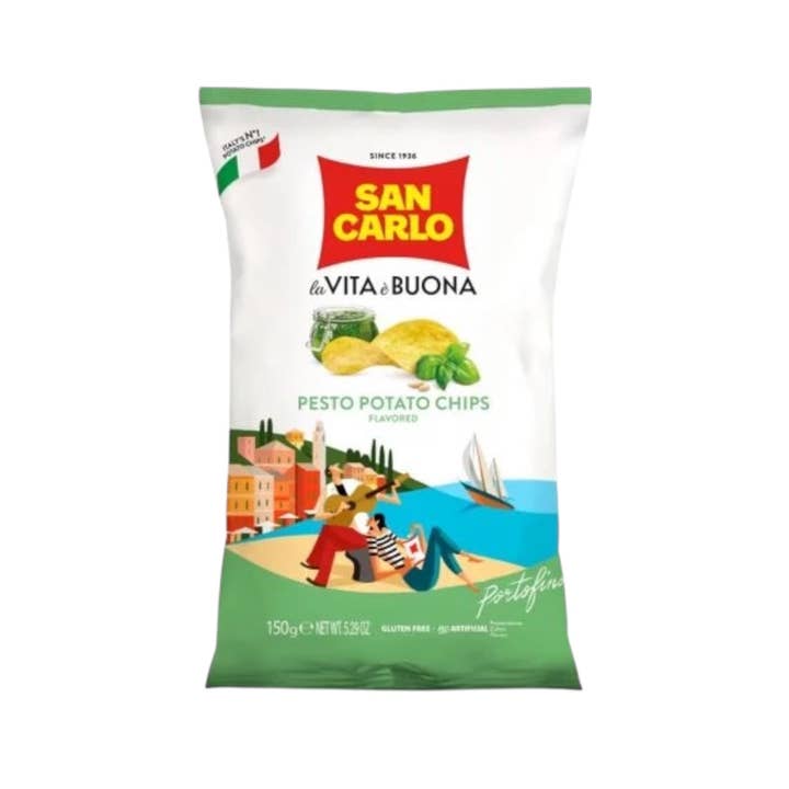 Chips de pommes de terre San Carlo Pesto 150g pour la vente par Made in eatalia