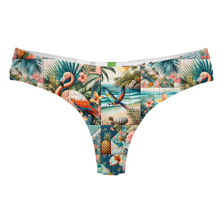 Flamingo Patchwork String pour la vente par HAPPY UNDIES