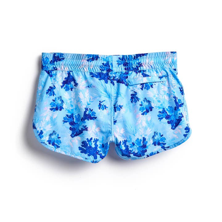 Powder Blue Coral Tropics Womens Boardshorts for wholesale on Faire1