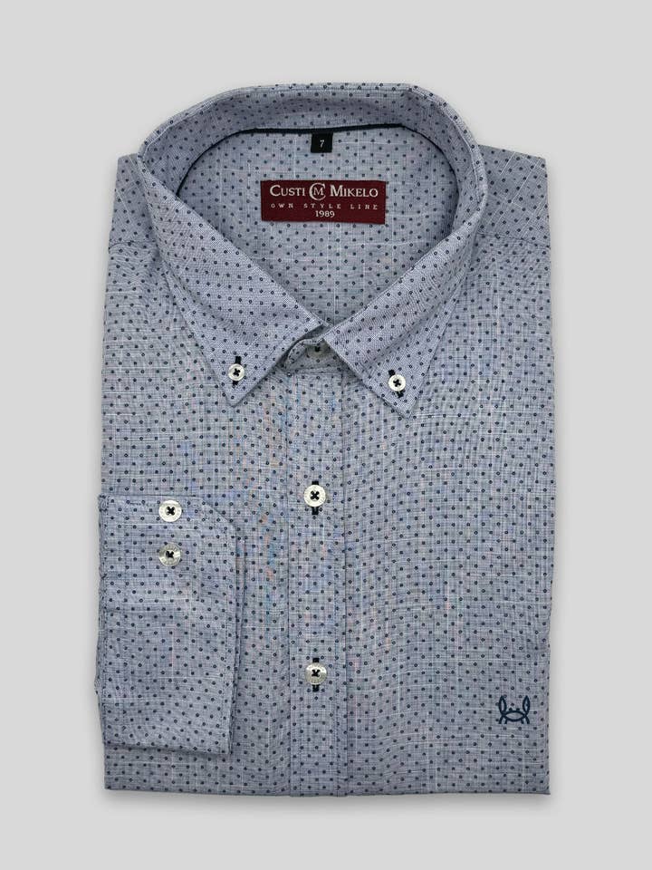 Custi Mikelo: Men's Clothing & Christmas Gifts - Wholesale Button Down Shirt - Men's - TE circle light blue shirt0