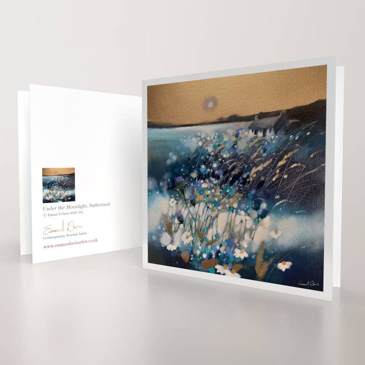 'Sotto la Luce della Luna, Sutherland' - Biglietto d'Arte per la vendita all'ingrosso da parte di Emma S Davis Artist