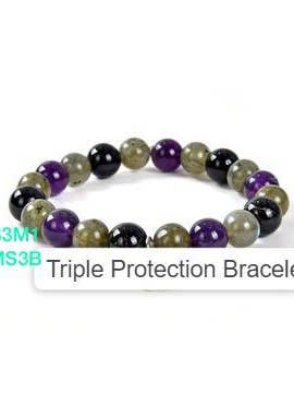 Bracelet en pierres précieuses (labradorite, améthyste, pierre précieuse onyx noir) pour la vente par jiomind