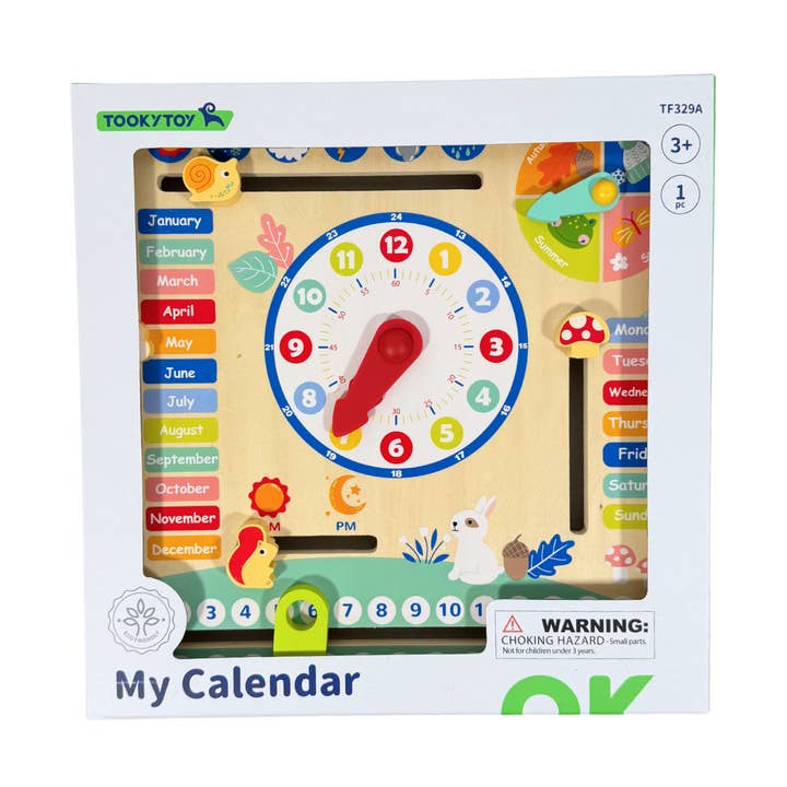Wooden Calendar & Clock Learning Board – Time, Dates & Seaso for wholesale by tokiplay