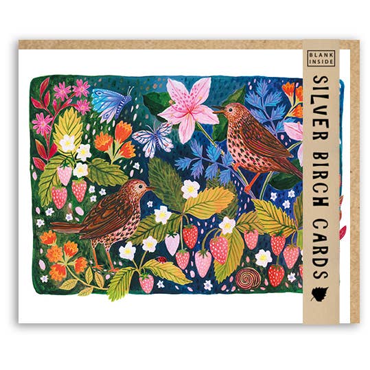 Silver Birch Cards - Wholesale Everyday Greeting Card - Blank Greeting Card ''Strawberry Thief"2