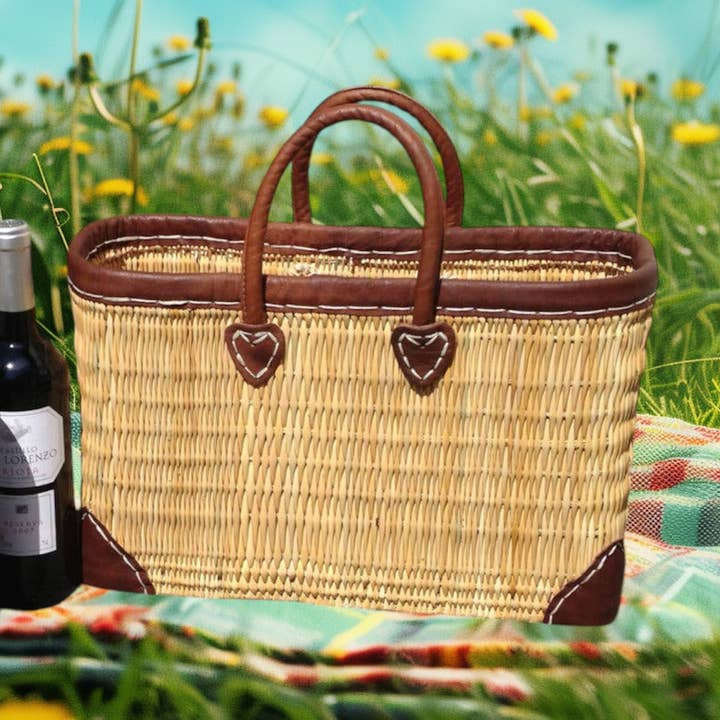 Maroccan Market Baskets in pelle - Marocchini fatti a mano per la vendita all'ingrosso da parte di Mikwi