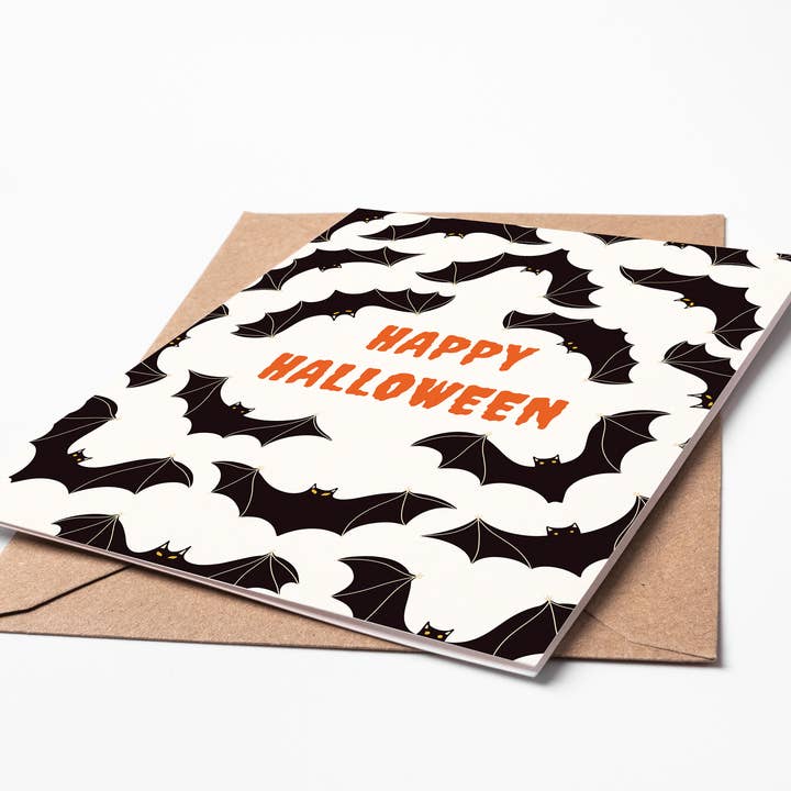 Oakwind Hollow - Vente Cartes d'Halloween - Carte de vœux Halloween Bats HW04 Spooky Happy Halloween2