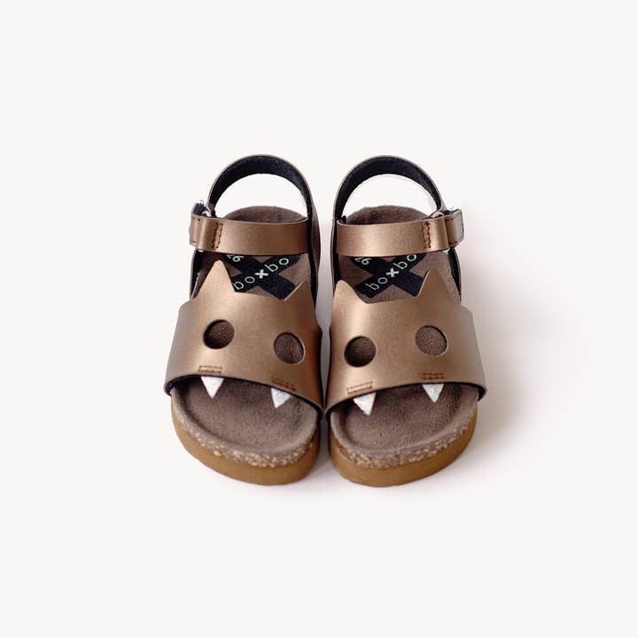Natural Cork Kids Summer Sandals | Coffee FOX for wholesale by BOXBO