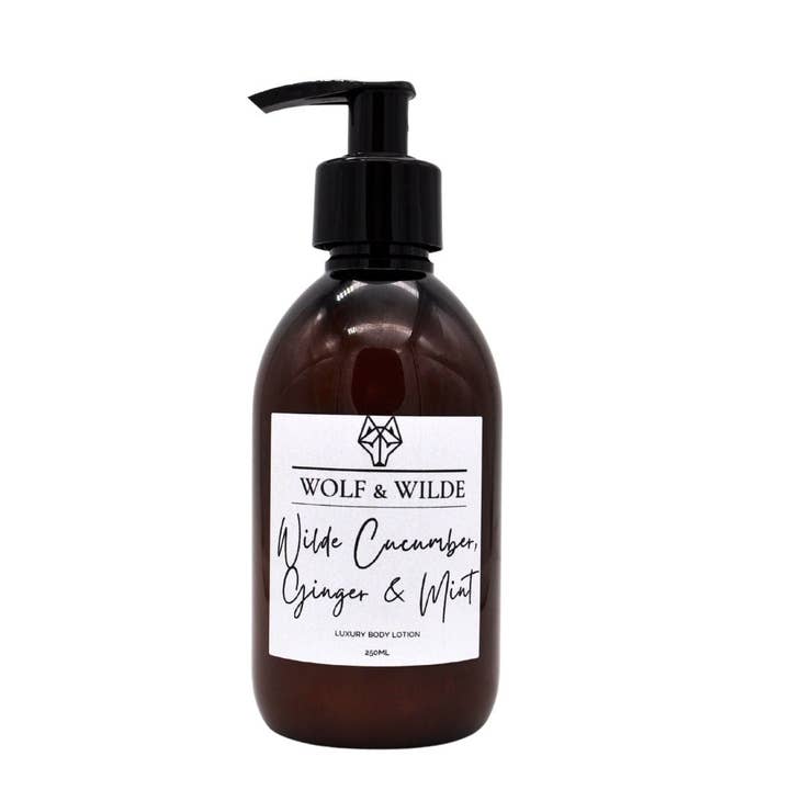 Luxus-Körperlotion Wilde Gurke, Ingwer und Minze 250 ml für den Großhandel von Wolf & Wilde
