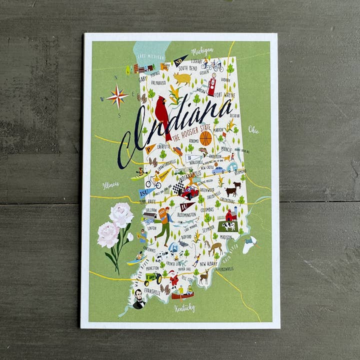 Indiana 4" x 6" Postcard for wholesale by Galleyware