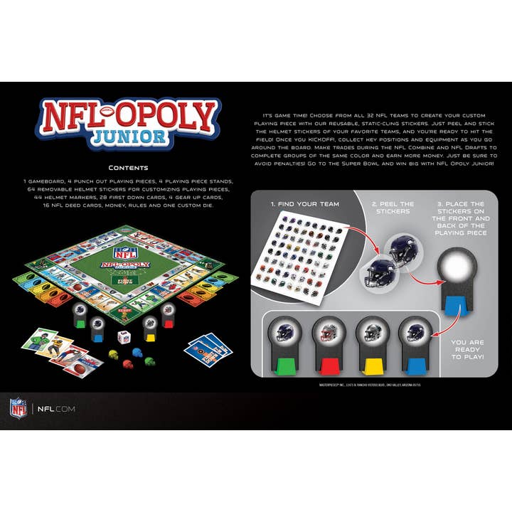 Masterpieces Puzzles - Wholesale Board Game - NFL Opoly Junior Board Game