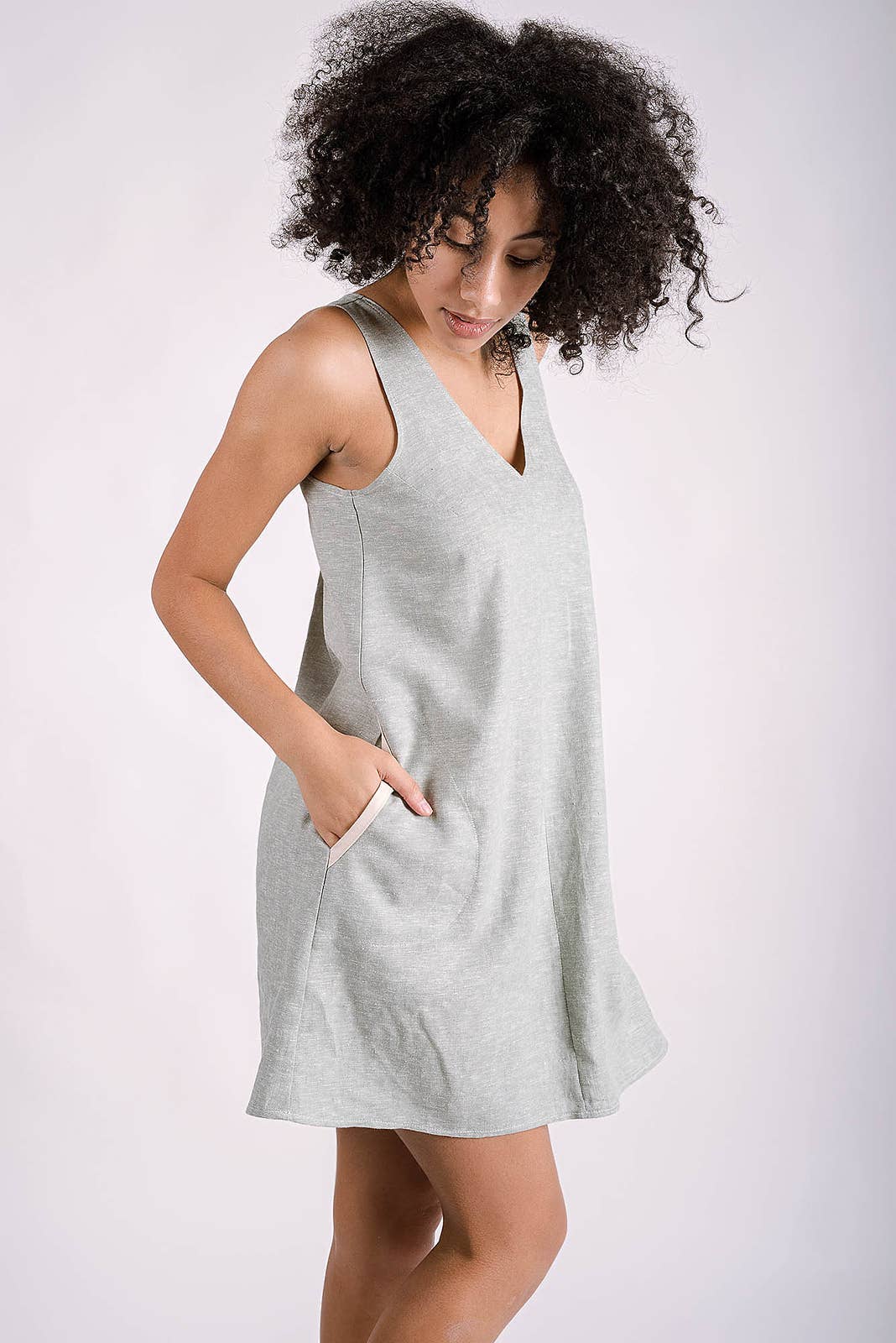 Rove and Roam - Wholesale Dress - Women's - Latitude Dress | Sage | Chambray2