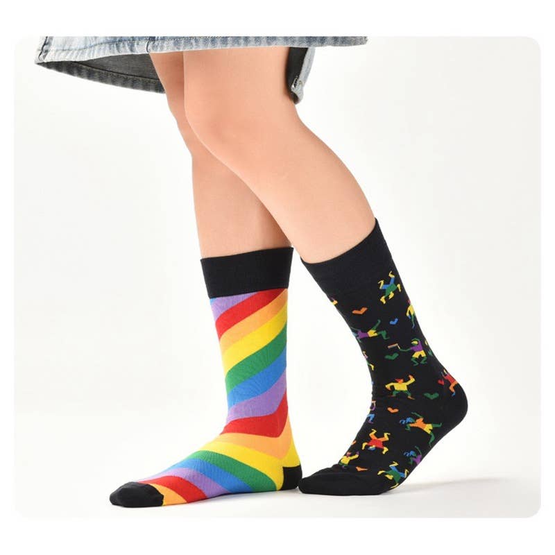 Tourtiwi – Meias - Unissexo por atacado – Meias com padrão de pintura a óleo assimétrico28