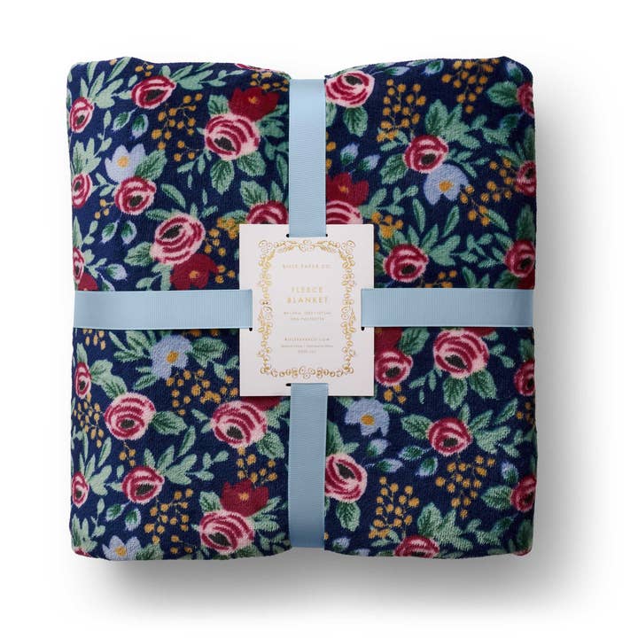 Rosa Fleece Blanket for wholesale by Rifle Paper Co.