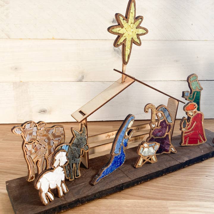 Stained Glass Sundays – wholesale DIY-pysselkit – Gör-det-själv julkrubba måla på glas-kit