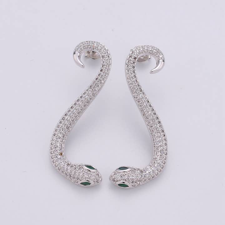 Aim Eternal - Vendita all'ingrosso Orecchini pendenti - Orecchini a serpente in oro asp cleopatra toga serpent dangle 40mm l3