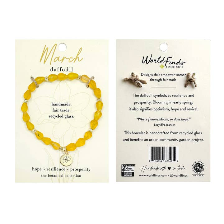 WorldFinds - Vendita all'ingrosso Bracciale con perline - Braccialetto Fiore di Nascita di Marzo1