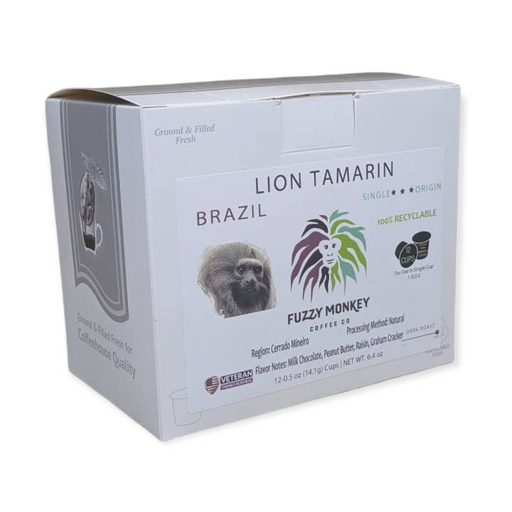 Lion Tamarin - Single Serve Pods - Brazil for wholesale by Fuzzy Monkey Coffee Co.