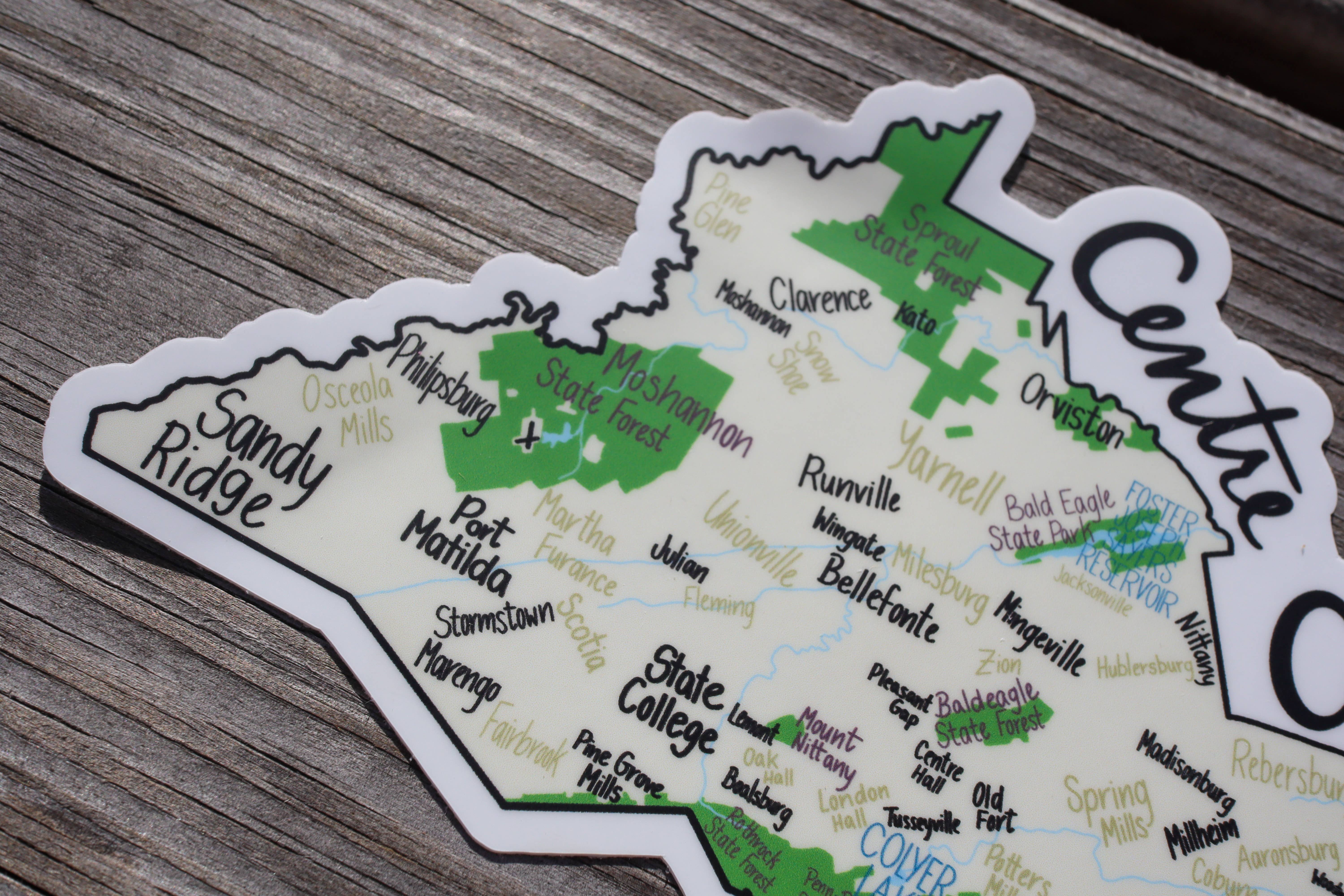 Sisters' Sunflowers - Wholesale Sticker - Centre County Map Sticker4