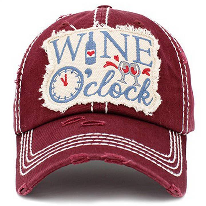 Your Fashion Wholesale - Wholesale Baseball Cap - Women's - Wine O'clock Hat1