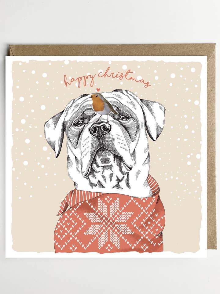 Rottie and Robin Christmas for wholesale by Dotty Dog Art