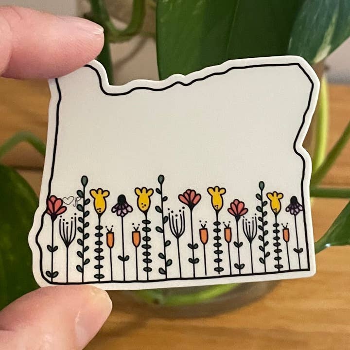 Vinyl Sticker-Oregon Wildflowers for wholesale by With Love Jessi P